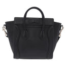 CELINE Luggage Nano Hand Bag Leather 2way Black Silver Auth 210773M-3