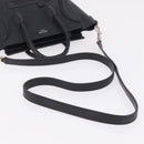CELINE Luggage Nano Hand Bag Leather 2way Black Silver Auth 210773M-9