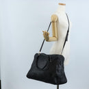 Bottega Veneta INTRECCIATO Boston Bag Leather 2way Black Gold Auth 210774V-28