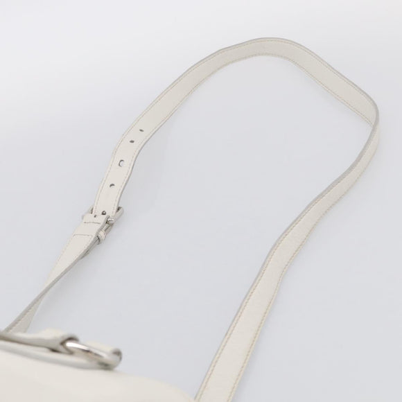 Miu Miu Vitterodino Hand Bag Leather 2way White Silver Auth 210777V