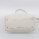 Miu Miu Vitterodino Hand Bag Leather 2way White Silver Auth 210777V-11