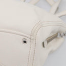 Miu Miu Vitterodino Hand Bag Leather 2way White Silver Auth 210777V-14
