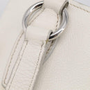 Miu Miu Vitterodino Hand Bag Leather 2way White Silver Auth 210777V-17