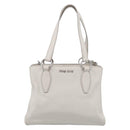 Miu Miu Vitterodino Hand Bag Leather 2way White Silver Auth 210777V-2