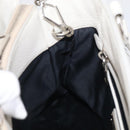 Miu Miu Vitterodino Hand Bag Leather 2way White Silver Auth 210777V-21