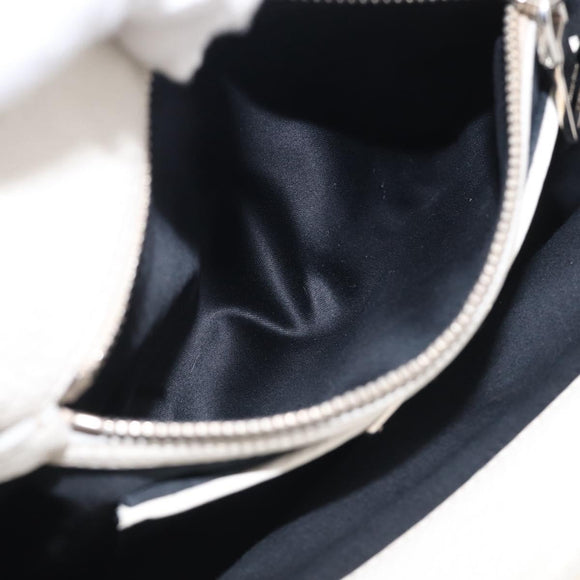 Miu Miu Vitterodino Hand Bag Leather 2way White Silver Auth 210777V