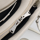 Miu Miu Vitterodino Hand Bag Leather 2way White Silver Auth 210777V-27
