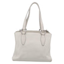 Miu Miu Vitterodino Hand Bag Leather 2way White Silver Auth 210777V-3