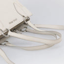 Miu Miu Vitterodino Hand Bag Leather 2way White Silver Auth 210777V-7