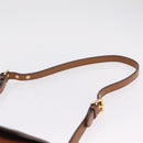 Miu Miu Madras Hand Bag Leather 2way Brown Gold Auth 210778V-15