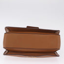 Miu Miu Madras Hand Bag Leather 2way Brown Gold Auth 210778V-5