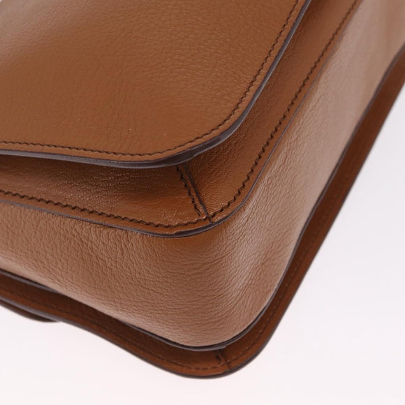 Miu Miu Madras Hand Bag Leather 2way Brown Gold Auth 210778V