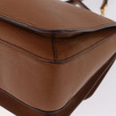 Miu Miu Madras Hand Bag Leather 2way Brown Gold Auth 210778V-21