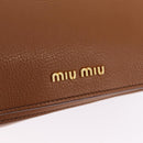 Miu Miu Madras Hand Bag Leather 2way Brown Gold Auth 210778V-22
