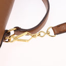 Miu Miu Madras Hand Bag Leather 2way Brown Gold Auth 210778V-23