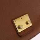 Miu Miu Madras Hand Bag Leather 2way Brown Gold Auth 210778V-27