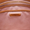 Miu Miu Madras Hand Bag Leather 2way Brown Gold Auth 210778V-28