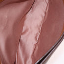 Miu Miu Madras Hand Bag Leather 2way Brown Gold Auth 210778V-9