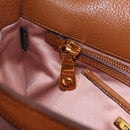 Miu Miu Madras Hand Bag Leather 2way Brown Gold Auth 210778V-33