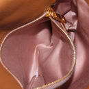 Miu Miu Madras Hand Bag Leather 2way Brown Gold Auth 210778V-34