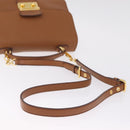 Miu Miu Madras Hand Bag Leather 2way Brown Gold Auth 210778V-8
