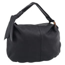 GUCCI Bamboo Shoulder Bag Leather Black Silver 232930 Auth 210779V-1