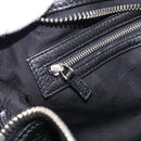 GUCCI Bamboo Shoulder Bag Leather Black Silver 232930 Auth 210779V-19