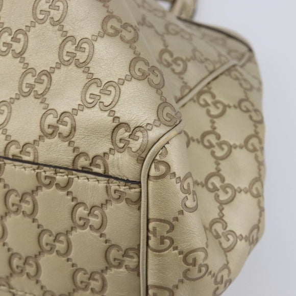 GUCCI GG Canvas Guccissima Sukey Hand Bag Leather Gold 211944 Auth 210784V
