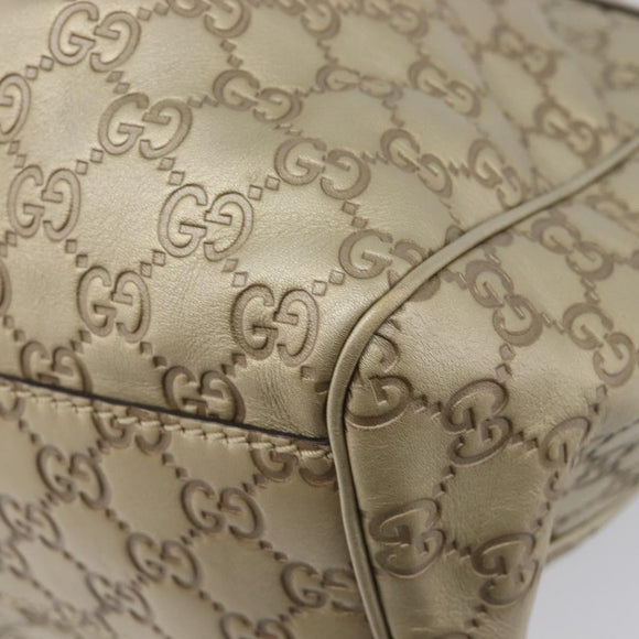 GUCCI GG Canvas Guccissima Sukey Hand Bag Leather Gold 211944 Auth 210784V
