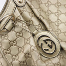 GUCCI GG Canvas Guccissima Sukey Hand Bag Leather Gold 211944 Auth 210784V-14