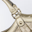 GUCCI GG Canvas Guccissima Sukey Hand Bag Leather Gold 211944 Auth 210784V-15