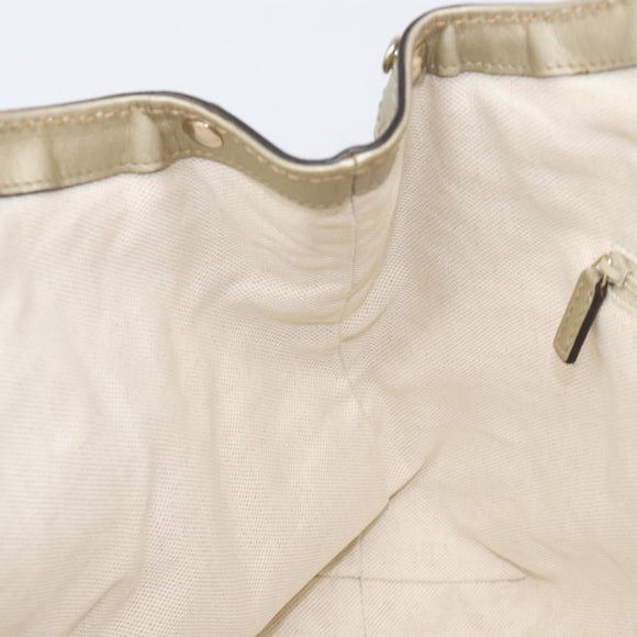 GUCCI GG Canvas Guccissima Sukey Hand Bag Leather Gold 211944 Auth 210784V