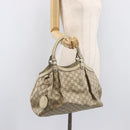 GUCCI GG Canvas Guccissima Sukey Hand Bag Leather Gold 211944 Auth 210784V-23