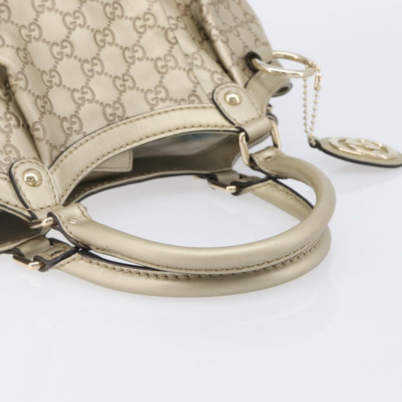 GUCCI GG Canvas Guccissima Sukey Hand Bag Leather Gold 211944 Auth 210784V