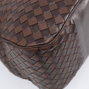 Bottega Veneta INTRECCIATO Shoulder Bag Leather Brown 142468 Auth 210785V-13