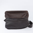 Bottega Veneta INTRECCIATO Shoulder Bag Leather Brown 142468 Auth 210785V-21