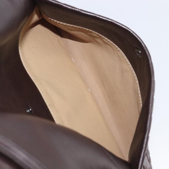 Bottega Veneta INTRECCIATO Shoulder Bag Leather Brown 142468 Auth 210785V