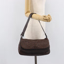 Bottega Veneta INTRECCIATO Shoulder Bag Leather Brown 142468 Auth 210785V-24