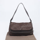 Bottega Veneta INTRECCIATO Shoulder Bag Leather Brown 142468 Auth 210785V-25
