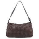 Bottega Veneta INTRECCIATO Shoulder Bag Leather Brown 142468 Auth 210785V-3