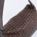 Bottega Veneta INTRECCIATO Shoulder Bag Leather Brown 142468 Auth 210785V-6