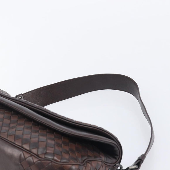 Bottega Veneta INTRECCIATO Shoulder Bag Leather Brown 142468 Auth 210785V