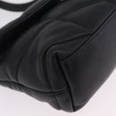 Saint Laurent Chain Lulu Shoulder Bag Leather Black Silver Auth 210788V-11