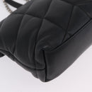 Saint Laurent Chain Lulu Shoulder Bag Leather Black Silver Auth 210788V-13