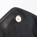 Saint Laurent Chain Lulu Shoulder Bag Leather Black Silver Auth 210788V-17