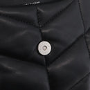 Saint Laurent Chain Lulu Shoulder Bag Leather Black Silver Auth 210788V-18