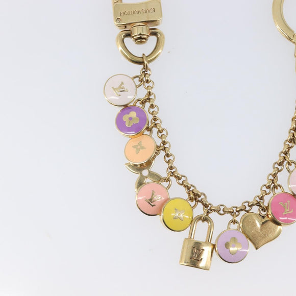 LOUIS VUITTON Porte Cles Chainne Pastille Key Holder Gold M66172 Auth 210793A