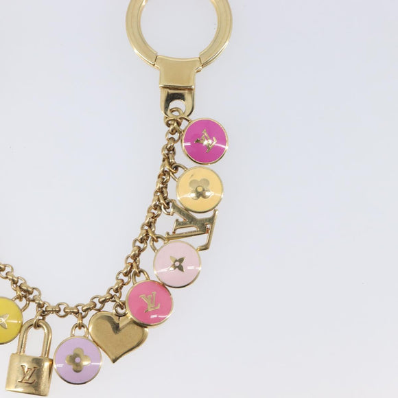 LOUIS VUITTON Porte Cles Chainne Pastille Key Holder Gold M66172 Auth 210793A