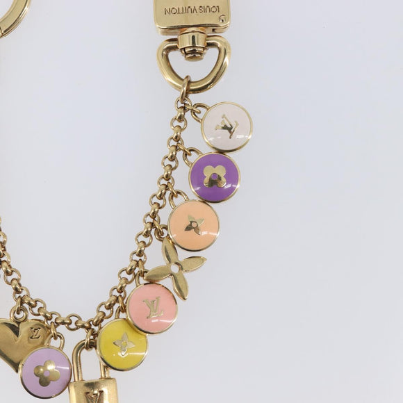 LOUIS VUITTON Porte Cles Chainne Pastille Key Holder Gold M66172 Auth 210793A