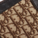 Christian Dior Trotter Canvas Hand Bag Brown Gold Auth 210794-14